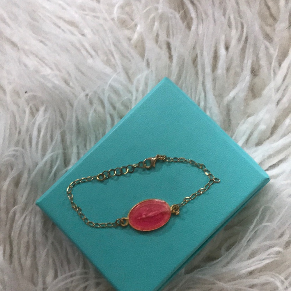 Bracelet gold tone pink